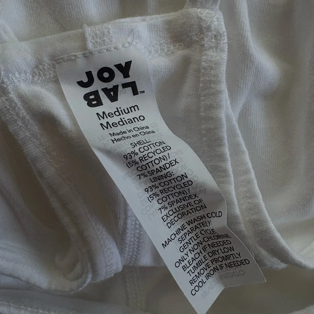 JoyLab White Cotton Blend Top - Picture 3 of 3